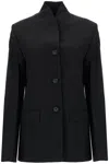 Totême Shawl Lapels Single-breasted Wool Blazer In Black
