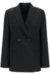 Totême Toteme Double Breasted Recycled Wool Blazer In Black