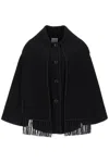 Totême Dropped-shoulder Fringed-edge Scarf Jacket In Black