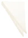 Totême Triangle Scarf With Crepe Texture And Fringe Detailing In White