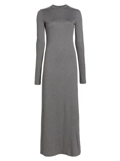 Totême Long-sleeve Jersey Maxi Dress In Grey