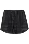 Totême Toteme Monogram Embroidered Pajama Shorts In Black