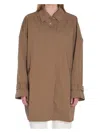 Totême Belted Cuffs Trench Coat With Oversized Fit In Brown