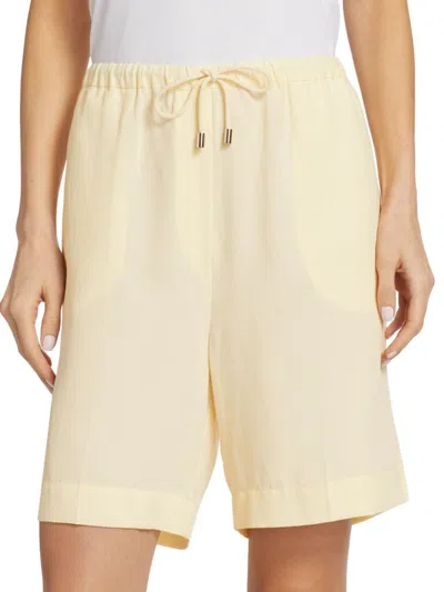 Totême Lyocell And Linen-blend Shorts In Vanilla