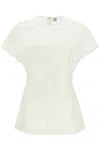 Totême Paneled Wool And Silk-blend Top In Beige