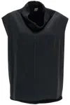 Totême Black Collared Sleeveless Top In Black