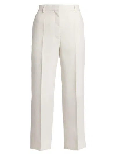 Totême Women's Straight-leg Crop Trousers In Off White