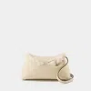 Totême Shearling T-lock Clutch Ecru In Beige