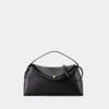 Totême Taupe T-lock Leather Top Handle Bag In Black
