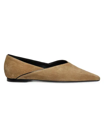 Totême Women's The Everyday Suede Slipper Flats In Caramel