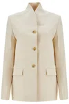 Totême Overlapped Single-breasted Blazer In Beige