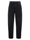 Totême Logo-embroidered Tapered-leg Jeans In Black