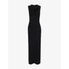 Totême Womens Cowl-collar Sleeveless Stretch-wool Blend Maxi Dress Black In Black