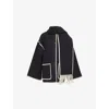 Totême Toteme Embroidered Scarf Jacket In Dark Grey Melange
