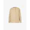 Totême Womens Desert Collarless Cotton Shirt In Desert