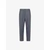 Totême Mid-rise Straight Cotton And Wool-blend Pants In Grey Melange