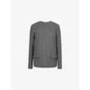 Totême Womens Grey Melange Round-neck Shoulder-pad Woven Top In Grey Melange