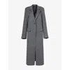 Totême Womens Notched-lapel Flap-pocket Regular-fit Wool Coat Mid Grey Melange In Mid Grey Melange