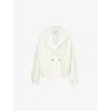 Totême Toteme Double Breasted Shawl Collar Wool Blend Rib Cardigan In Milk