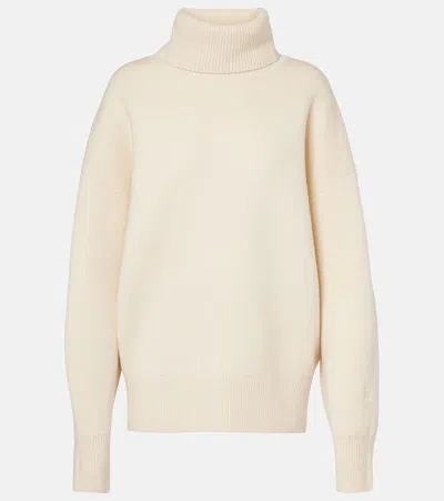 Totême Wool And Cashmere-blend Turtleneck Sweater In Snow 