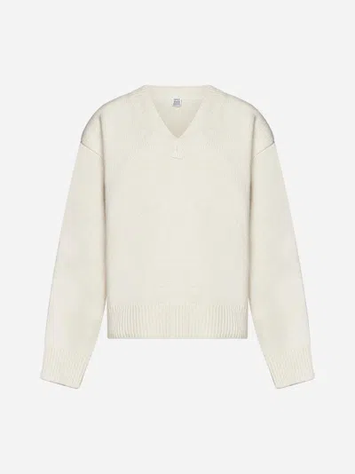 Totême Wool And Cashmere Sweater In Snow