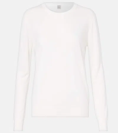 Totême Classic Long-sleeve Lyocell And Cotton T-shirt In White