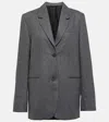 Totême Grey Single-breasted Jacket With Notched Revers In Wool Blend Woman In Grey