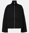 Totême Wool-blend Flannel Down Jacket In Schwarz