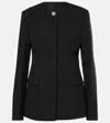Totême Collarless Cinched Jacket Black In Black