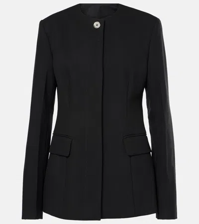 Totême Collarless Cinched Jacket Black