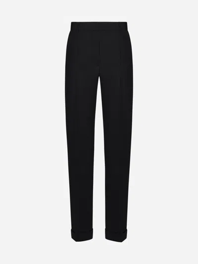Totême Wool-blend Tailored Trousers In Black