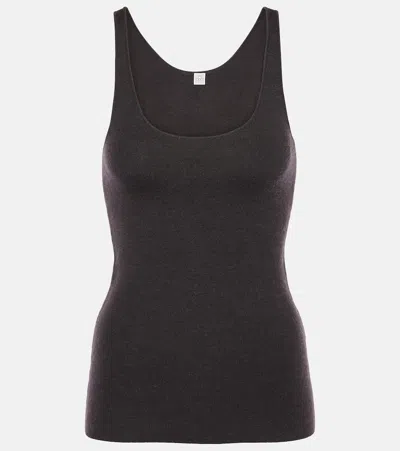 Totême Wool-blend Tank Top In Brown