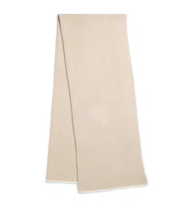 Totême Wool-cashmere Embroidered Scarf In Cream