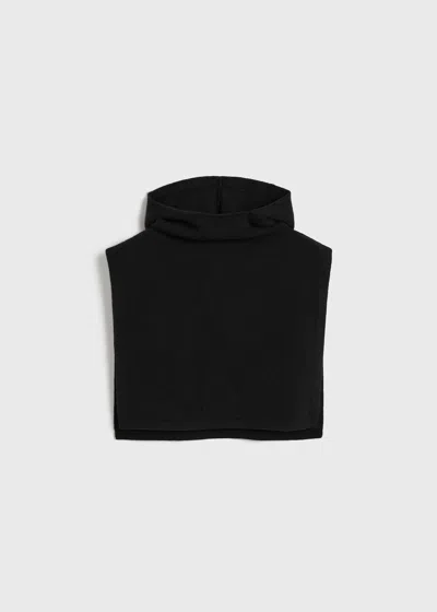 Totême Wool Cashmere Hoodie Bib Black