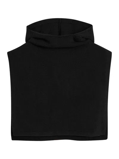 Totême Wool Cashmere Hoodie Bib In Black