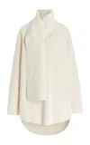 Totême Wool-cashmere Knit Long Scarf Sweater In White
