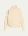 Totême Ribbed-knit Wool-blend Turtleneck Sweater In Open White