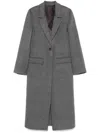 Totême Womens Notched-lapel Flap-pocket Regular-fit Wool Coat Mid Grey Melange In 灰色