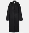 Totême Toteme Double Face Wool Cocoon Coat In Black