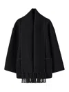 Totême Womens Black Embroidered Scarf Brushed Wool-blend Jacket In Black