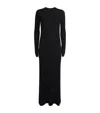 Totême Womens Toteme Cable-knit Round Neck Wool Maxi Dress In Black