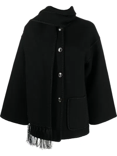 Totême Wool Scarf Jacket In Black