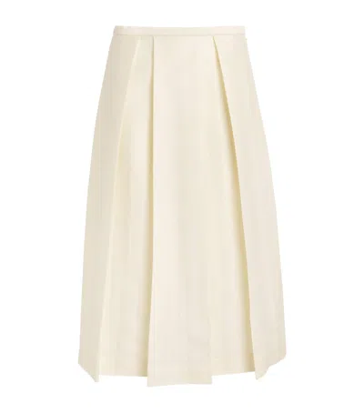 Totême White Skirt With Cannon Pleats