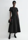 Totême Wool Silk Twinflower Skirt Black In Black