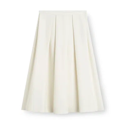 Totême White Skirt With Cannon Pleats