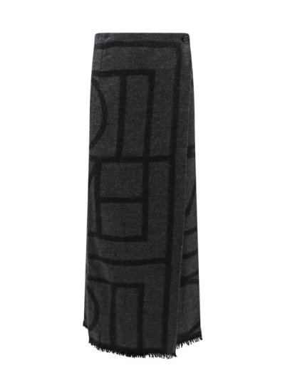 Totême Wool Skirt In Black