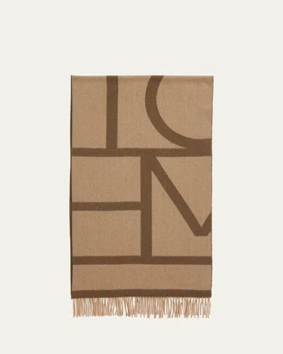 TOTÊME WOOL TONAL MONOGRAM SCARF