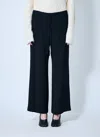 Totême Wide Leg  In Fluid Viscose And Linen Trousers Black In Black