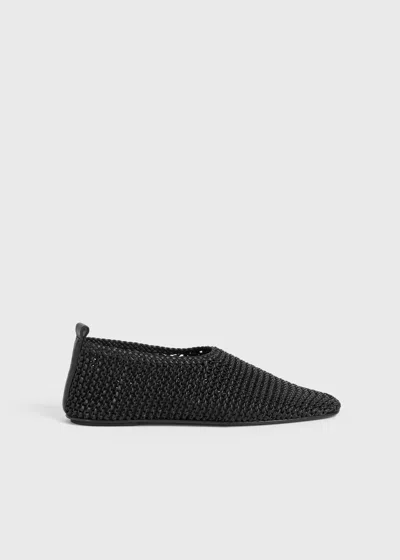 TOTÊME WOVEN LEATHER BALLERINAS BLACK