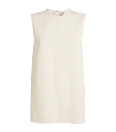 Totême Woven Stripe Sleeveless Top In Beige